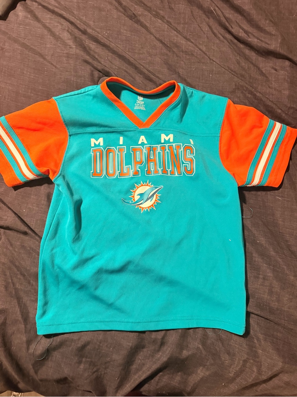 NFL Miami Dolphins Teal & Orange Kids Short Sleeve Jersey Tee
